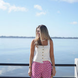 Raspberry and White Polka Dot Shorts