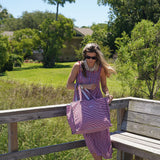 Blue & Red Stripe Tote