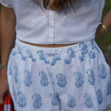 Blue and White Parsley Shorts