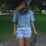 Blue Ikat Shorts