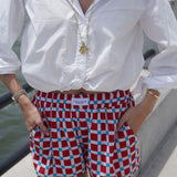 Red & Blue Checkered Shorts