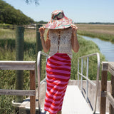 Hot Pink & Red Stripe Sarong