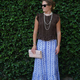 Blue Floral Mary Hope Skirt