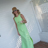 Isabella Lime Linen Maxi