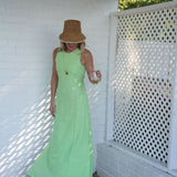 Isabella Lime Linen Maxi