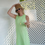 Isabella Lime Linen Maxi