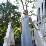 Isabella Light Blue Linen Maxi