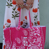 Hot Pink Bandana Tote