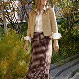 Chocolate Brown Checkered Mary Hope