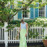 Light Blue & Green Linen Isabella