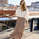 Chocolate Brown Stripe Mary Hope Skirt