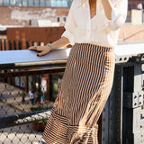 Chocolate Brown Stripe Mary Hope Skirt