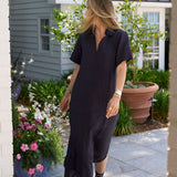 Navy Linen Maxi Anna