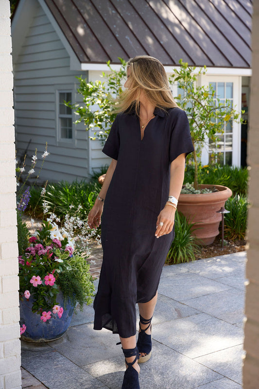 Navy Linen Maxi Anna