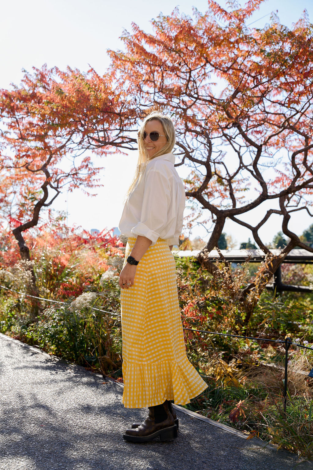 Yellow Checkered Mary Hope Skirt