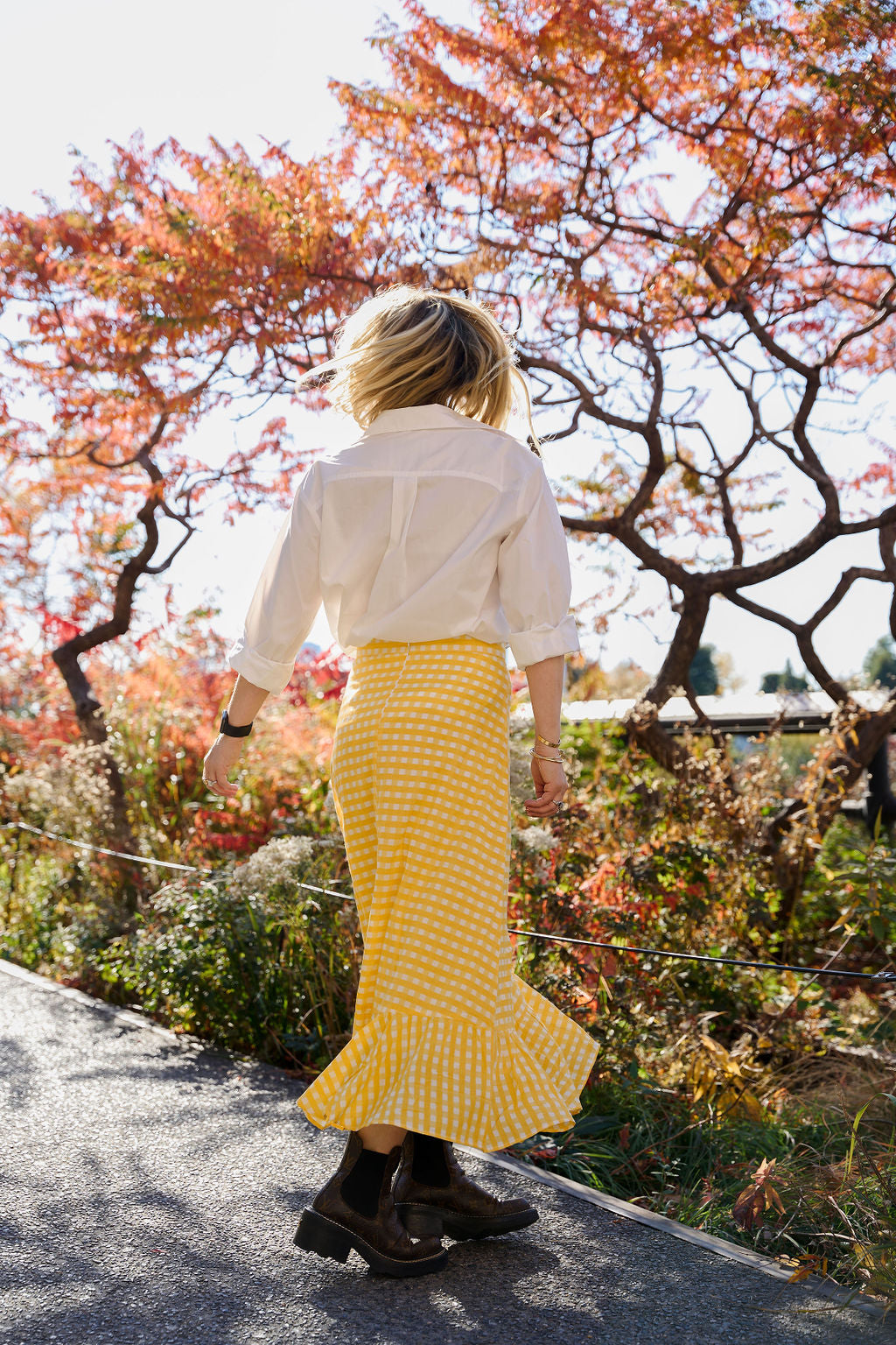 Yellow Checkered Mary Hope Skirt