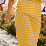 Yellow Checkered Mary Hope Skirt