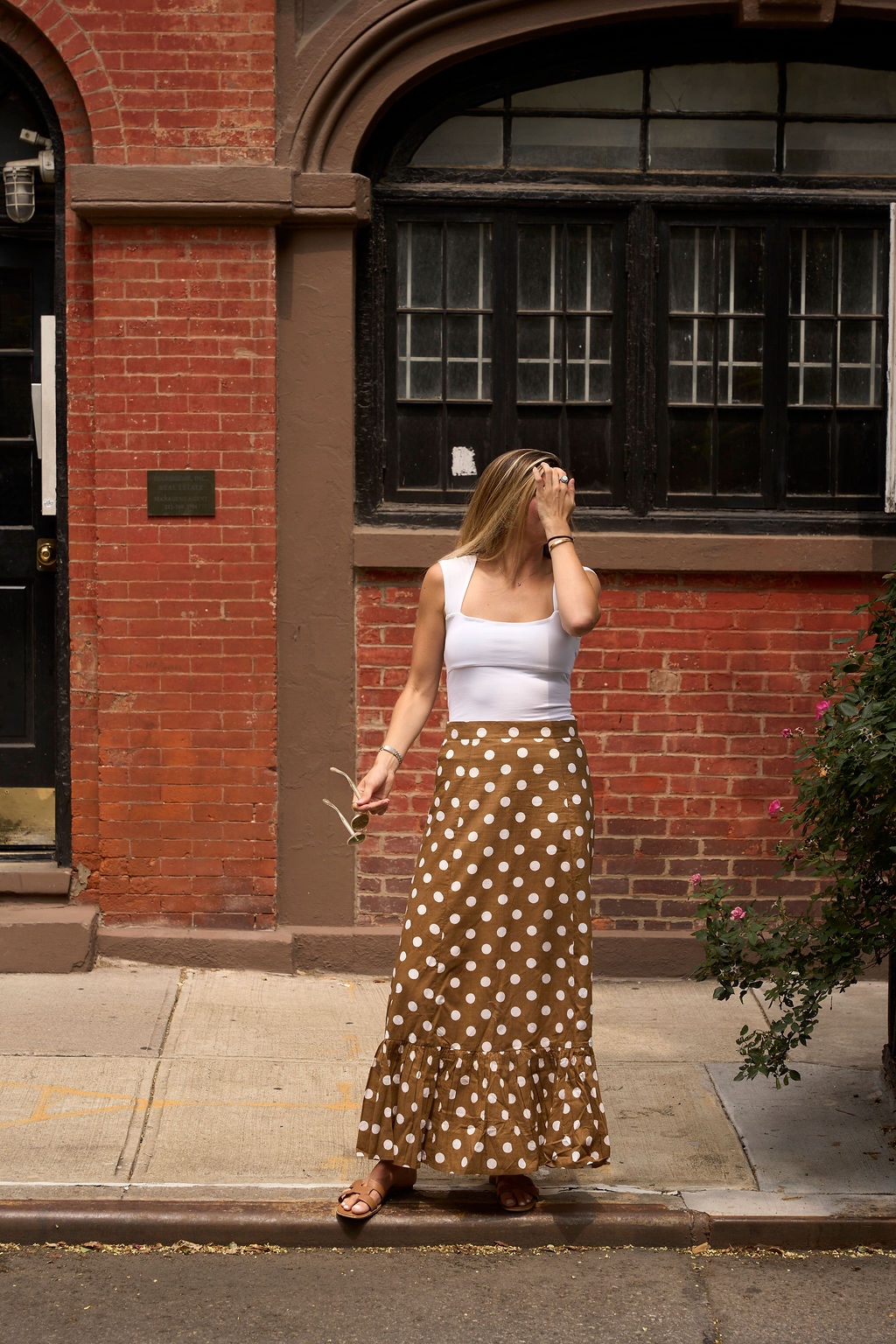Brown and White Polka Dot Mary Hope Skirt