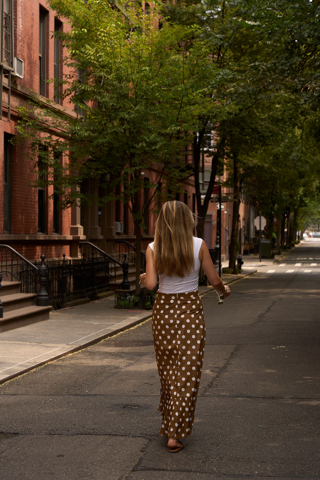 Brown and White Polka Dot Mary Hope Skirt