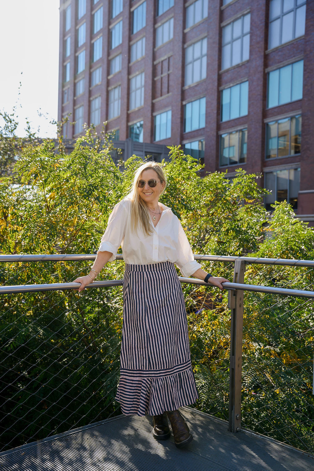 Navy Stripped Mary Hope Skirt