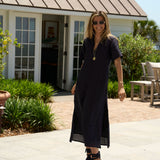 Navy Linen Maxi Anna