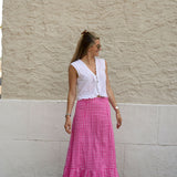 Hot Pink Check Mary Hope Skirt