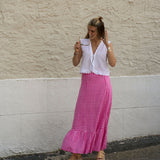 Hot Pink Check Mary Hope Skirt