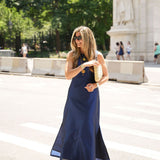 Navy Isabella Dupioni Maxi