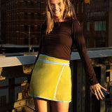 Green With Turquoise Whip Wrap Skirt