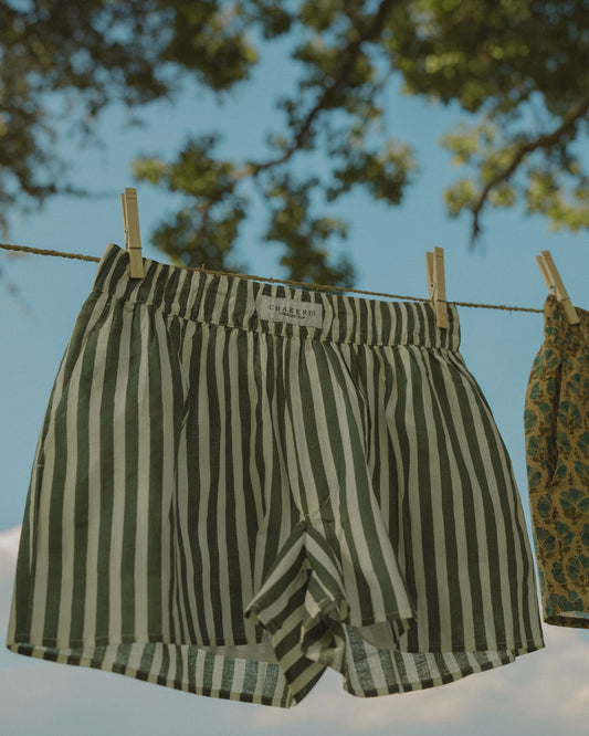 Hunter Green Striped Shorts