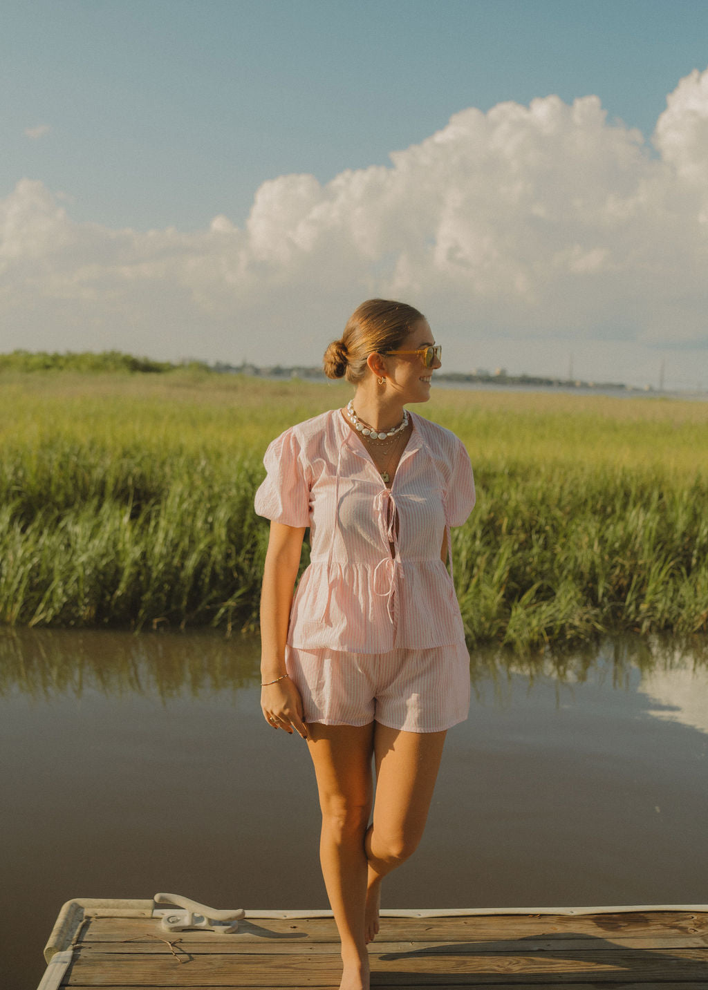 Pink Seersucker Shorts