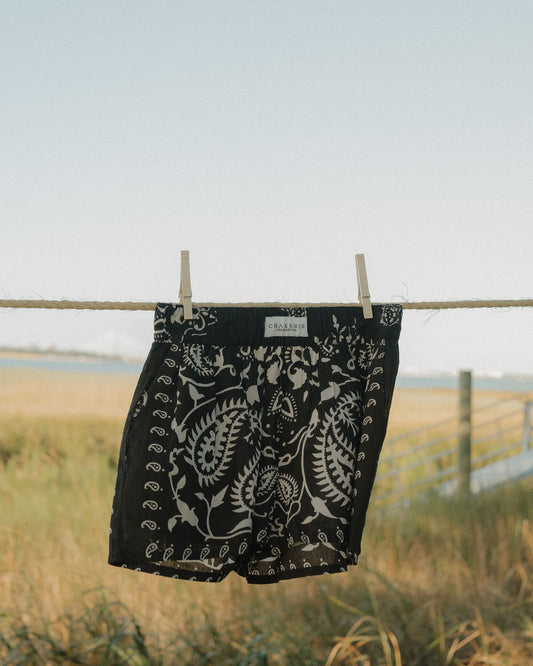 Black Bandanna Shorts