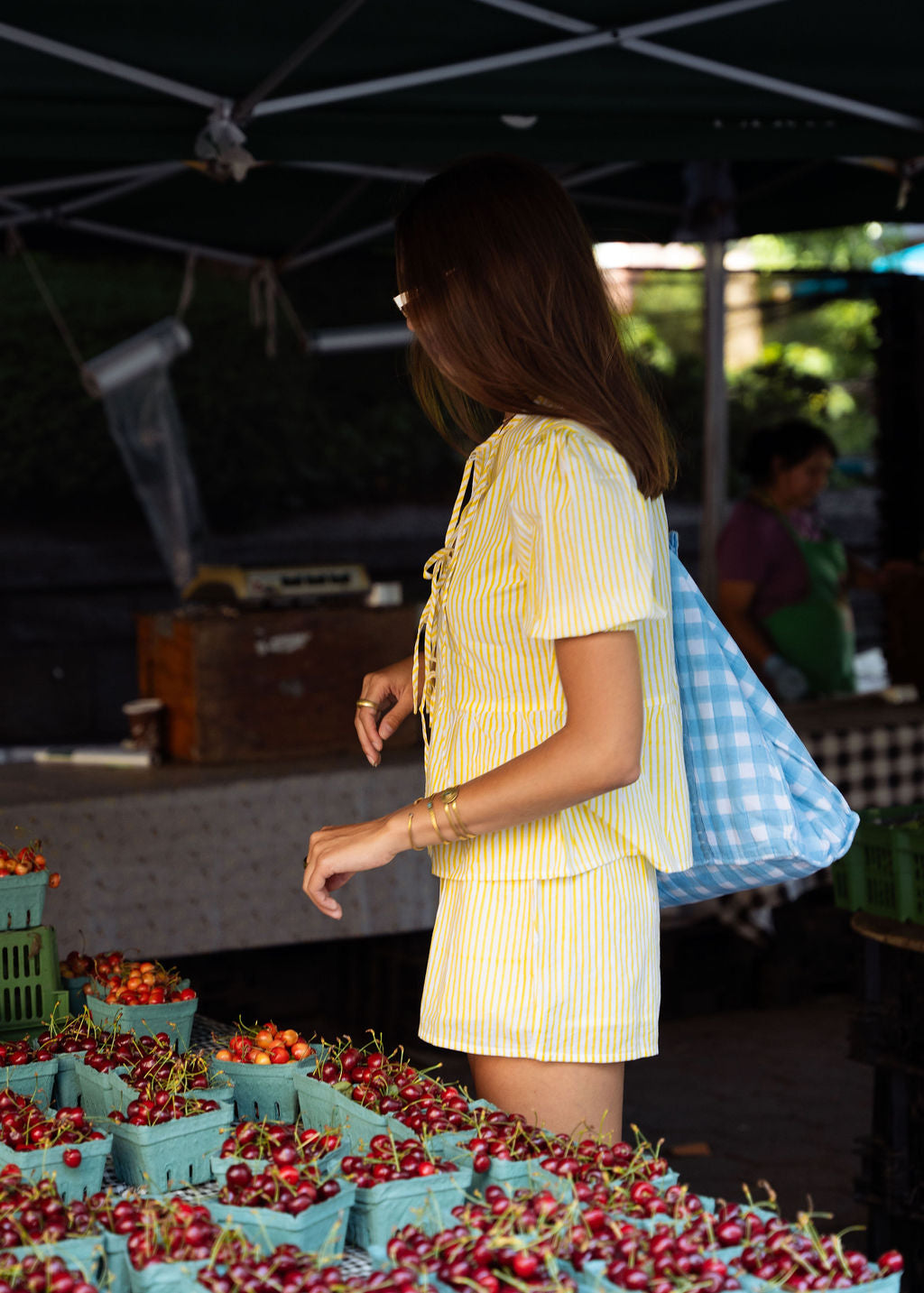 Yellow Seersucker Summer Short