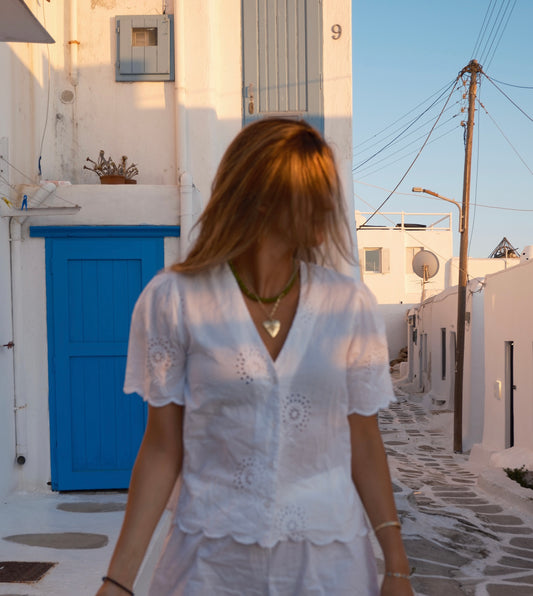 White Eyelet Top