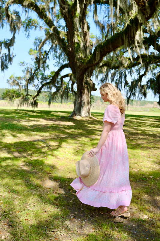 Pink Bandanna Abigail Maxi Cap Sleeve