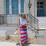 Red and Blue Striped  Sarong