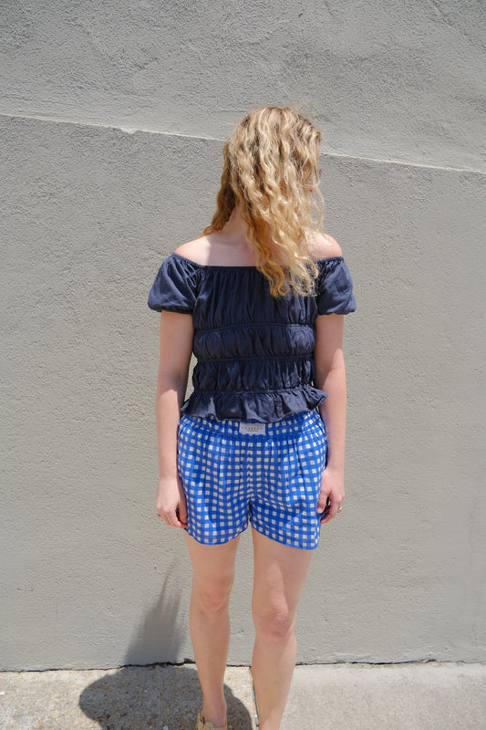 Royal Blue Gingham Shorts