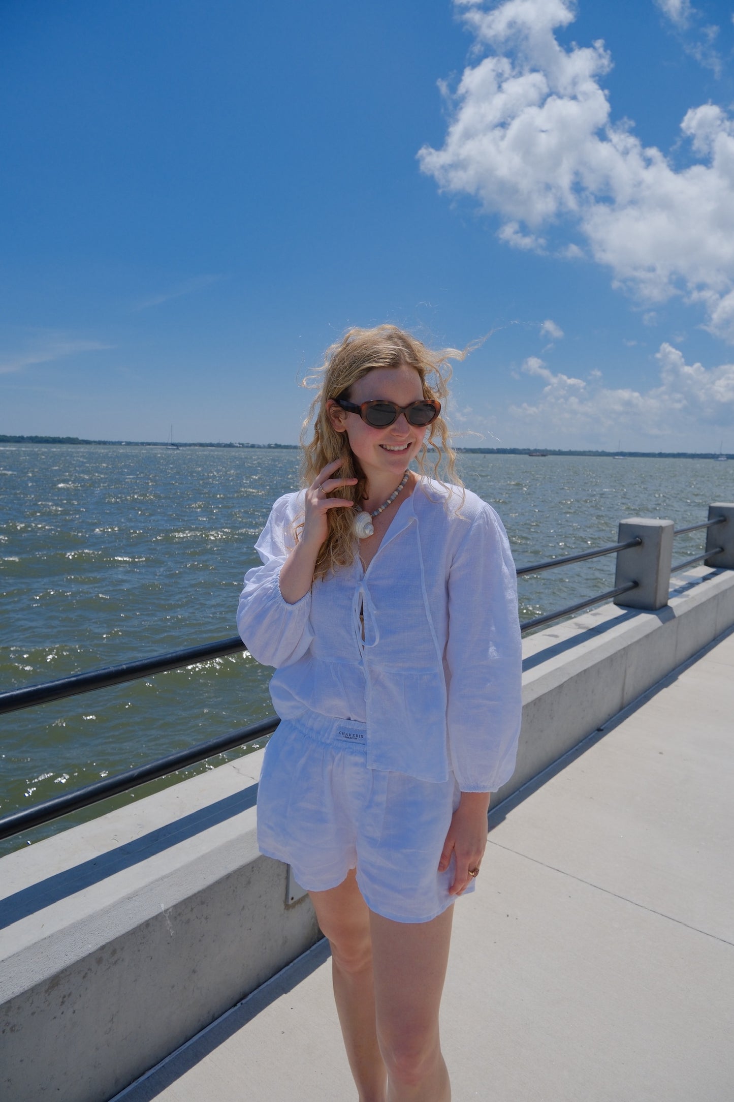 White Linen Brooke Top