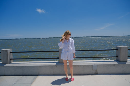White Linen Brooke Top