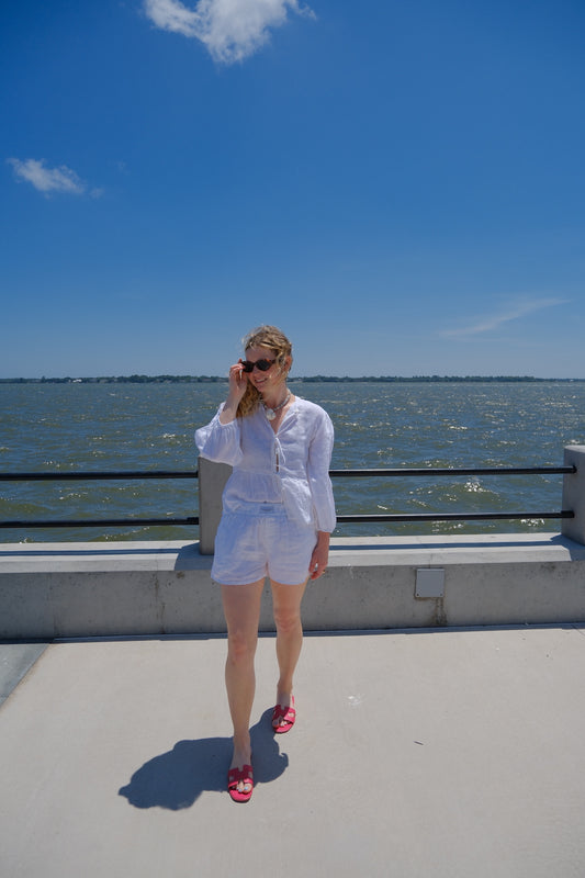 White Linen Brooke Top