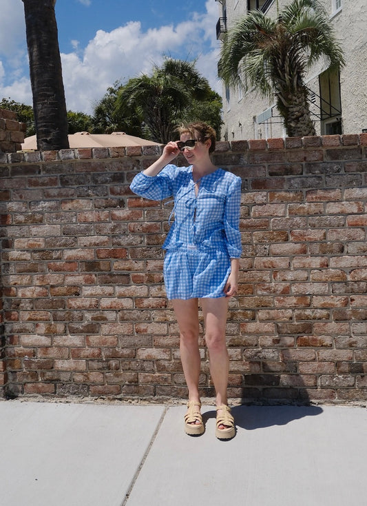 Light Blue Gingham Set