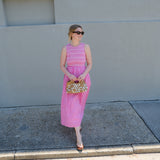 Hot Pink Check Aimee Maxi