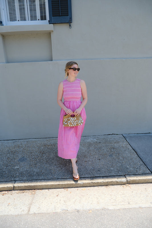 Hot Pink Check Aimee Maxi