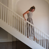 Chocolate Brown and White Striped Aimee Maxi