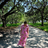 Pink Striped Palm Tree Anna Maxi