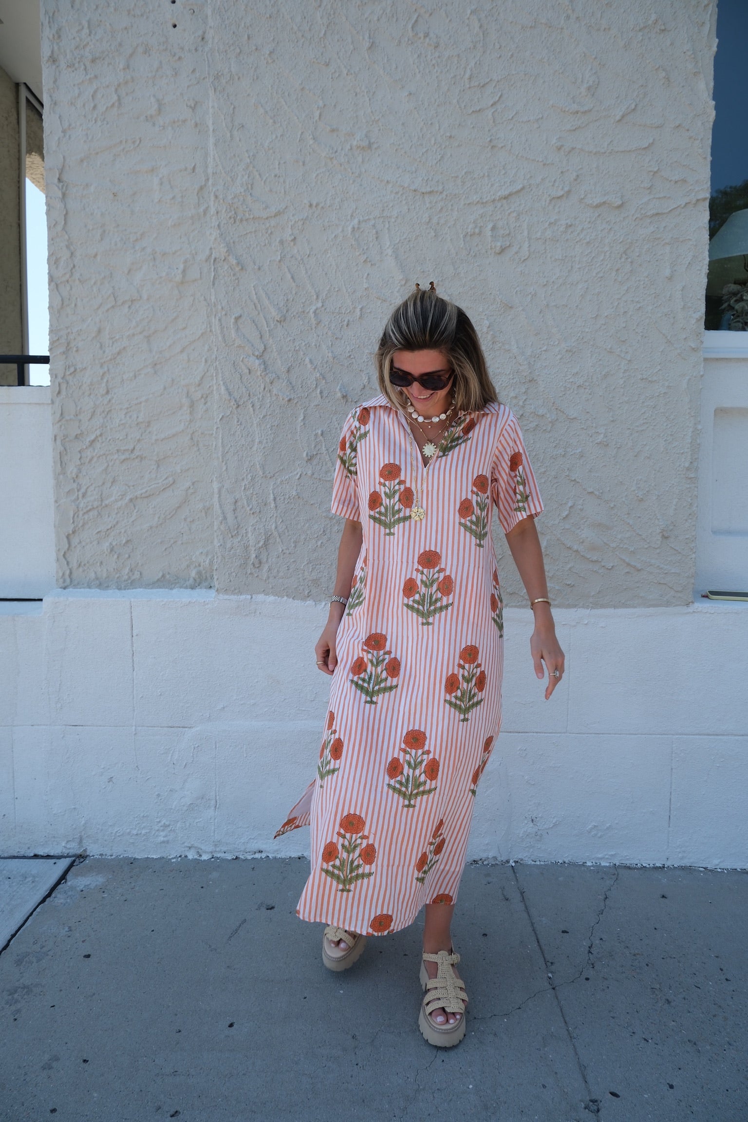 Orange Striped Milos Anna Maxi