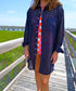 Navy Eyelet Boyfriend Dress