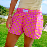 Pink and Yellow Check Shorts