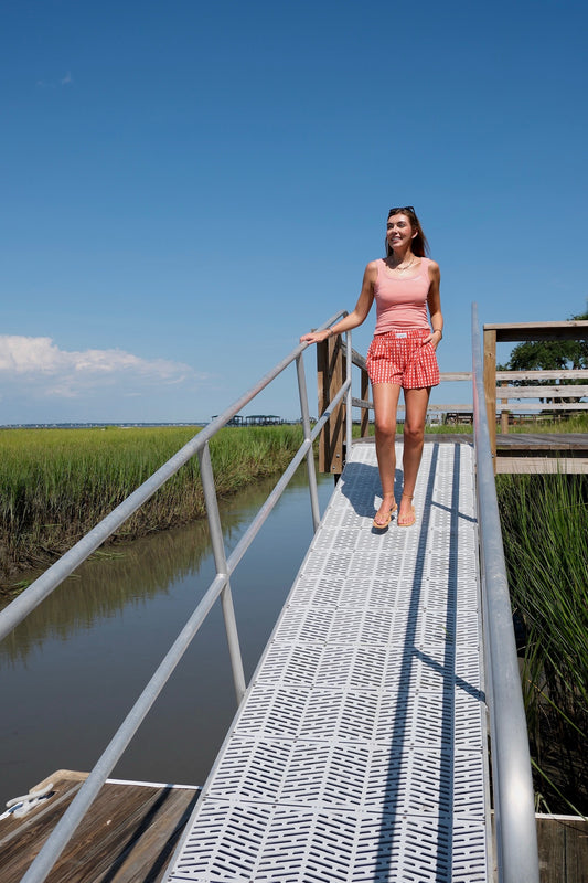 Red & Hot Pink Checkered Shorts