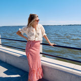 Pink and Red Thin Striped Mary Hope Skirt